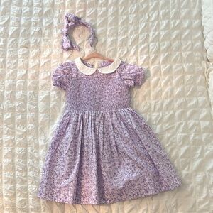 Janie and Jack Purple Floral Dress with Headband